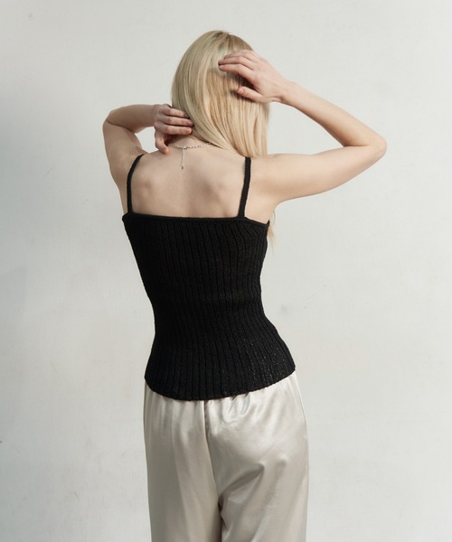 My shawty（ﾏｲｼｬｳﾃｨｰ）の「bustier set mesh top（ニット/セーター・レディース・ブラック/アイボリー・FREE）」の12枚目の写真