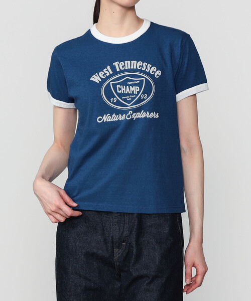 FilMelange(フィルメランジェ)の「FilMelange |〈別注〉プリント リンガーTシャツ WOMEN(Tシャツ/カットソー・レディース・グレー系その他/ブルー系その他・1)」の16枚目の写真