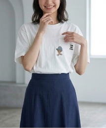【TOM&JERRY/トムとジェリー】キャラクター刺繍デザイン半袖ポケ付きTシャツ(吸水速乾・UV対策) ユニセックス