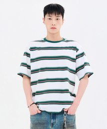 共用ビッグマルチストライプ半袖Tシャツ-FBRU5820D0H