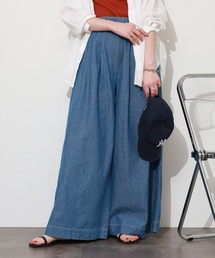 デニムタックワイドパンツ