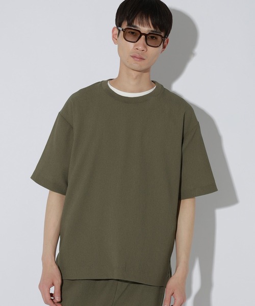 LAKOLE(ラコレ)の「シボサッカープルオーバー / 650643(Tシャツ/カットソー・メンズ・カーキ/ライトグレー/ブラック・MEDIUM/LARGE/X-LARGE)」の3枚目の写真