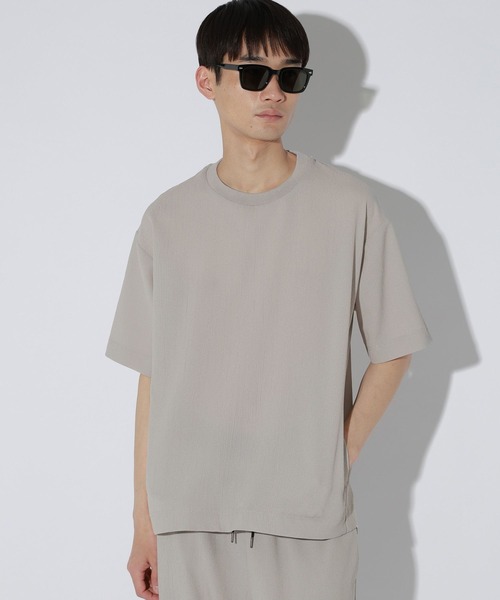 LAKOLE(ラコレ)の「シボサッカープルオーバー / 650643(Tシャツ/カットソー・メンズ・カーキ/ライトグレー/ブラック・MEDIUM/LARGE/X-LARGE)」の8枚目の写真