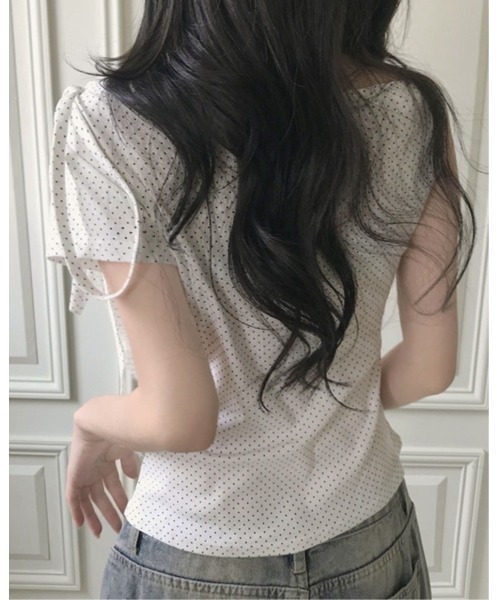 inst.ALL(インストール)の「ネックリボンドットワンショルトップス(Tシャツ/カットソー・レディース・ホワイト/ライトピンク/ブラック・M)」の20枚目の写真