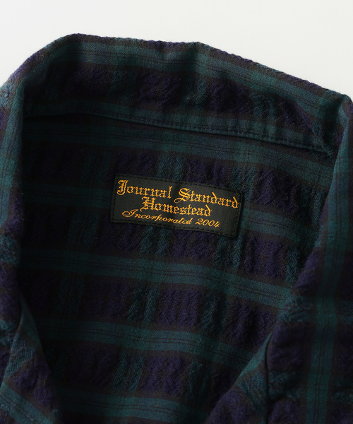 JOURNAL STANDARD J.S HOMESTEAD(ジャーナルスタンダードホームステッド)の「J.S.Homestead / ドビー チェック リラックス オープン カラー シャツ(シャツ/ブラウス・メンズ・ブラック系その他/アイボリー/ライトグリーン/オートミール・MEDIUM/LARGE)」の14枚目の写真