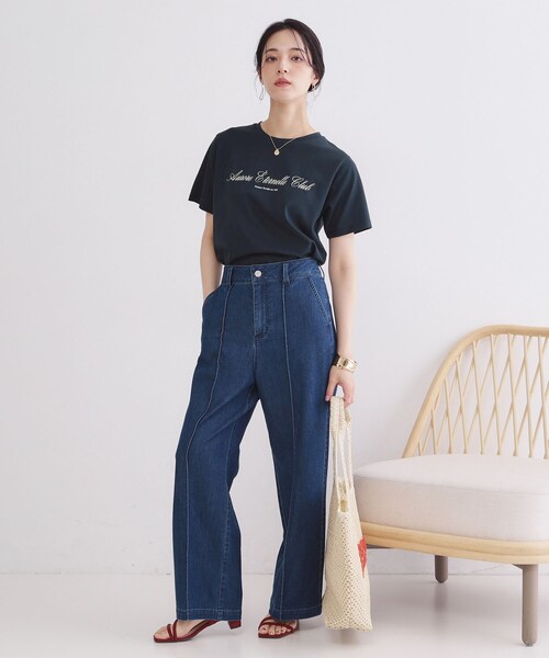 OPAQUE.CLIP（オペークドットクリップ）の「ロゴプリント刺繍アソートTシャツ【洗濯機OK】（Tシャツ/カットソー・レディース・ホワイト系1/ライトベージュ/ネイビー/ホワイト・42/40/38）」の14枚目の写真