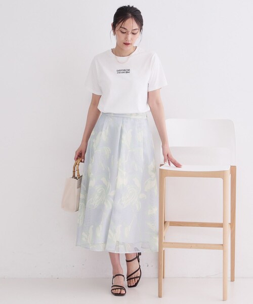 OPAQUE.CLIP（オペークドットクリップ）の「ロゴプリント刺繍アソートTシャツ【洗濯機OK】（Tシャツ/カットソー・レディース・ホワイト系1/ライトベージュ/ネイビー/ホワイト・42/40/38）」の18枚目の写真