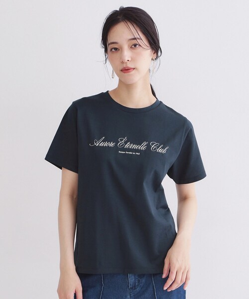 OPAQUE.CLIP（オペークドットクリップ）の「ロゴプリント刺繍アソートTシャツ【洗濯機OK】（Tシャツ/カットソー・レディース・ホワイト系1/ライトベージュ/ネイビー/ホワイト・42/40/38）」の21枚目の写真