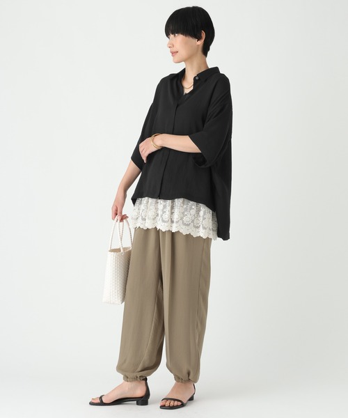 Elura（エルーラ）の「≪イージーケア・速乾≫サラサラサマー5分袖シャツ/740780（シャツ/ブラウス・レディース・ライトカーキ/ブラック/ライトピンク/オフホワイト/ライトグリーン/ライトベージュ・SMALL/MEDIUM）」の20枚目の写真