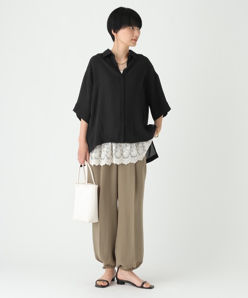 Elura（エルーラ）の「≪イージーケア・速乾≫サラサラサマー5分袖シャツ/740780（シャツ/ブラウス・レディース・ライトカーキ/ブラック/ライトピンク/オフホワイト/ライトグリーン/ライトベージュ・SMALL/MEDIUM）」の21枚目の写真