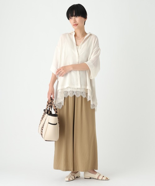 Elura（エルーラ）の「≪イージーケア・速乾≫サラサラサマー5分袖シャツ/740780（シャツ/ブラウス・レディース・ライトカーキ/ブラック/ライトピンク/オフホワイト/ライトグリーン/ライトベージュ・SMALL/MEDIUM）」の15枚目の写真