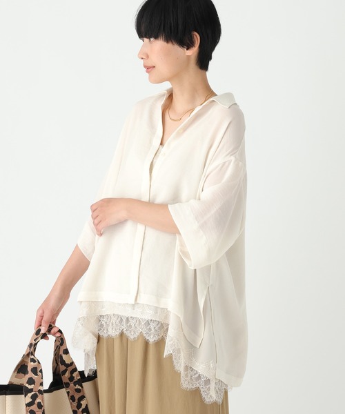 Elura（エルーラ）の「≪イージーケア・速乾≫サラサラサマー5分袖シャツ/740780（シャツ/ブラウス・レディース・ライトカーキ/ブラック/ライトピンク/オフホワイト/ライトグリーン/ライトベージュ・SMALL/MEDIUM）」の14枚目の写真