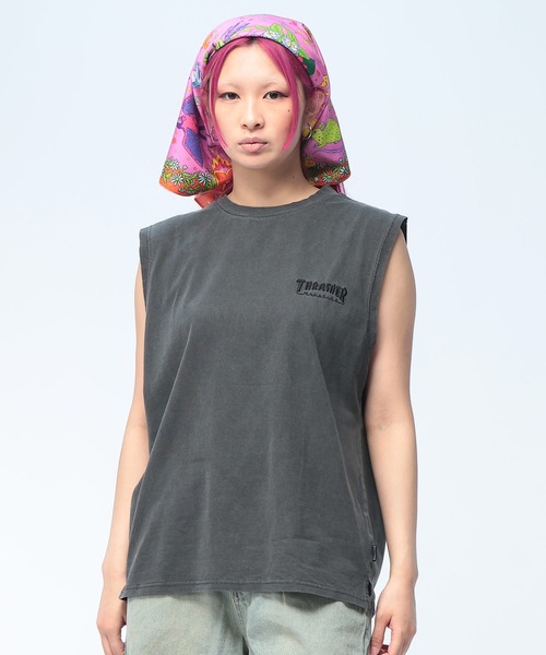 THRASHER(スラッシャー)の「THRASHER (スラッシャー) ノースリーブ バックプリント ブランドロゴ Tシャツ メンズ レディース(Tシャツ/カットソー・メンズ・ブルー/ピンク/ブラック×レッド/ブラック×ブラック・L/M)」の5枚目の写真