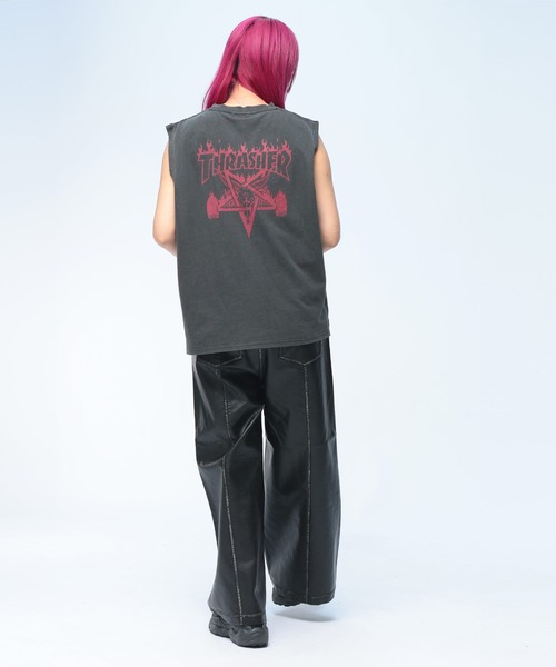 THRASHER(スラッシャー)の「THRASHER (スラッシャー) ノースリーブ バックプリント ブランドロゴ Tシャツ メンズ レディース(Tシャツ/カットソー・メンズ・ブルー/ピンク/ブラック×レッド/ブラック×ブラック・L/M)」の8枚目の写真