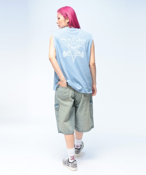 THRASHER(スラッシャー)の「THRASHER (スラッシャー) ノースリーブ バックプリント ブランドロゴ Tシャツ メンズ レディース(Tシャツ/カットソー・メンズ・ブルー/ピンク/ブラック×レッド/ブラック×ブラック・L/M)」の10枚目の写真