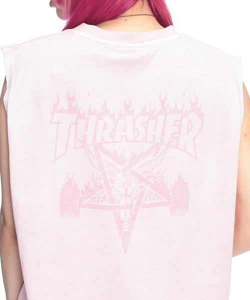 THRASHER(スラッシャー)の「THRASHER (スラッシャー) ノースリーブ バックプリント ブランドロゴ Tシャツ メンズ レディース(Tシャツ/カットソー・メンズ・ブルー/ピンク/ブラック×レッド/ブラック×ブラック・L/M)」の18枚目の写真