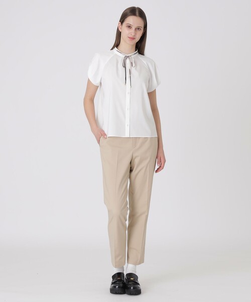 BLUE LABEL CRESTBRIDGE(ブルーレーベルクレストブリッジ)の「【接触冷感】タックスリーブブラウス(シャツ/ブラウス・レディース・ダークネイビー/ホワイト・36/38)」の3枚目の写真
