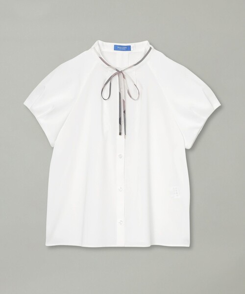 BLUE LABEL CRESTBRIDGE(ブルーレーベルクレストブリッジ)の「【接触冷感】タックスリーブブラウス(シャツ/ブラウス・レディース・ダークネイビー/ホワイト・36/38)」の7枚目の写真