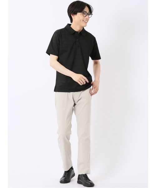 m.f.editorial(エムエフエディトリアル)の「パンツ メンズ ストレッチ 接触冷感 スリム 5ポケット テーパード ジャガード クロスストレッチ + クール(チノパンツ・メンズ・ブラック/ライトグレー・S/MEDIUM/LARGE/X-LARGE)」の22枚目の写真