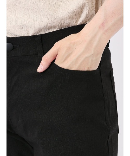 m.f.editorial(エムエフエディトリアル)の「パンツ メンズ ストレッチ 接触冷感 スリム 5ポケット テーパード ジャガード クロスストレッチ + クール(チノパンツ・メンズ・ブラック/ライトグレー・S/MEDIUM/LARGE/X-LARGE)」の11枚目の写真