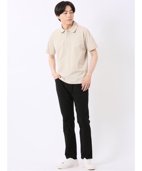 m.f.editorial(エムエフエディトリアル)の「パンツ メンズ ストレッチ 接触冷感 スリム 5ポケット テーパード ジャガード クロスストレッチ + クール(チノパンツ・メンズ・ブラック/ライトグレー・S/MEDIUM/LARGE/X-LARGE)」の7枚目の写真