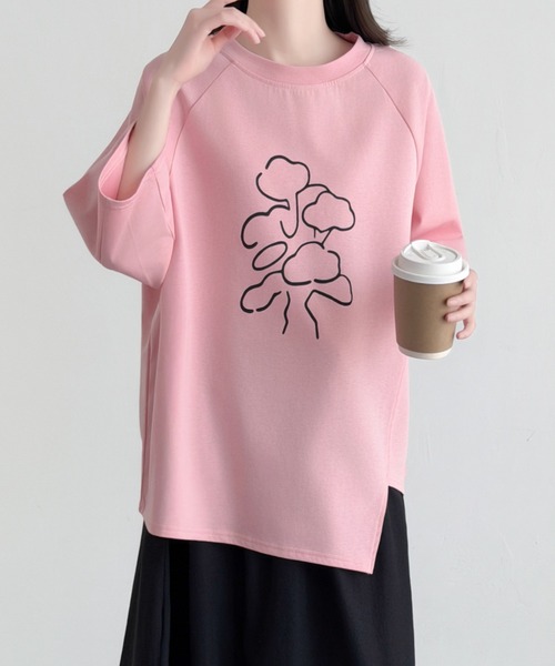 ABITOKYO(アビトーキョー)の「フロント花柄プリントオーバーTシャツ(Tシャツ/カットソー・レディース・ピンク/ホワイト/ブラック・FREE)」の21枚目の写真