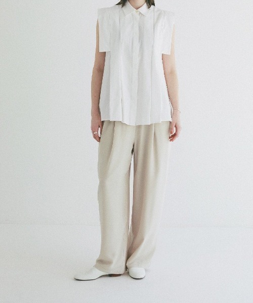 CLANE（クラネ）の「SQUARE SLEEVE SHIRTS 10122-4293（シャツ/ブラウス・メンズ・ホワイト/ネイビー・1）」の3枚目の写真