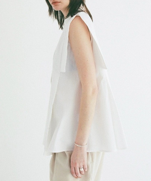 CLANE（クラネ）の「SQUARE SLEEVE SHIRTS 10122-4293（シャツ/ブラウス・メンズ・ホワイト/ネイビー・1）」の4枚目の写真