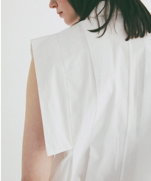 CLANE（クラネ）の「SQUARE SLEEVE SHIRTS 10122-4293（シャツ/ブラウス・メンズ・ホワイト/ネイビー・1）」の7枚目の写真