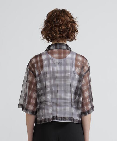 AVIREX(アヴィレックス)の「《直営店限定》SHEER CHECK SHIRT(シャツ/ブラウス・レディース・オレンジ/ベージュ・F)」の7枚目の写真