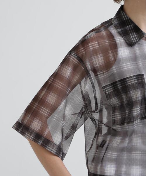 AVIREX(アヴィレックス)の「《直営店限定》SHEER CHECK SHIRT(シャツ/ブラウス・レディース・オレンジ/ベージュ・F)」の13枚目の写真