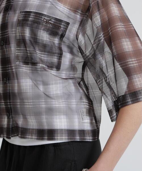 AVIREX(アヴィレックス)の「《直営店限定》SHEER CHECK SHIRT(シャツ/ブラウス・レディース・オレンジ/ベージュ・F)」の14枚目の写真