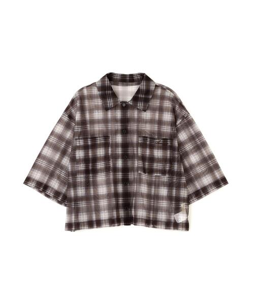 AVIREX(アヴィレックス)の「《直営店限定》SHEER CHECK SHIRT(シャツ/ブラウス・レディース・オレンジ/ベージュ・F)」の15枚目の写真