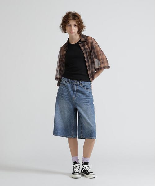 AVIREX(アヴィレックス)の「《直営店限定》SHEER CHECK SHIRT(シャツ/ブラウス・レディース・オレンジ/ベージュ・F)」の9枚目の写真