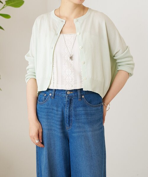BEARDSLEY(ビアズリー)の「和紙BIGカーデ(ニット/セーター・レディース・ライム/ライトグレー・FREE)」の17枚目の写真