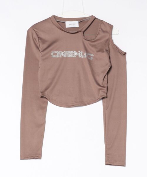 WESTBOY(ウエストボーイ)の「Y2K ラインストーン カットアウト スリムシルエット クロップドトップス WOG26S2TP04(Tシャツ/カットソー・レディース・ブラック/ブラウン・FREE)」の13枚目の写真