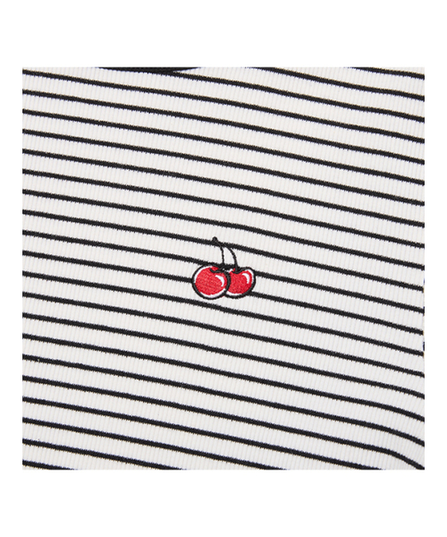 KIRSH（キルシー）の「スモールチェリー スリムフィットストライプTシャツ[ホワイト]（Tシャツ/カットソー・レディース・その他・LARGE/SMALL/MEDIUM）」の4枚目の写真