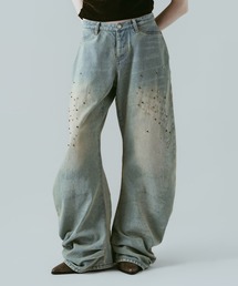 Knuth Marf | 【Knuth Marf】studded draped denim pants(デニムパンツ)