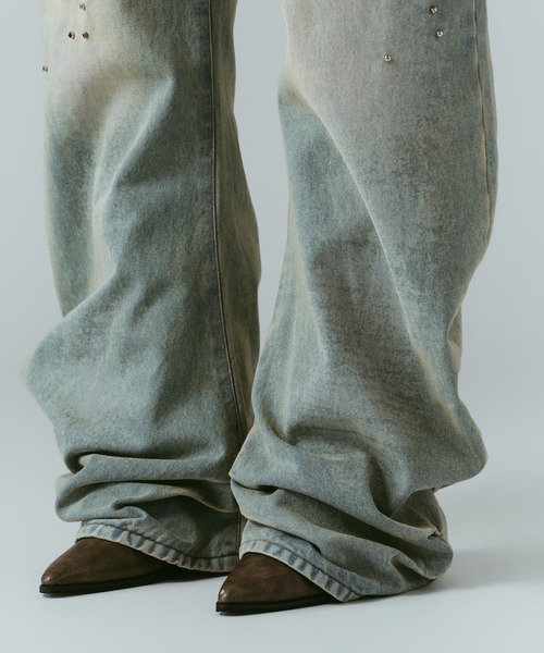 Knuth Marf(クヌースマーフ)の「【Knuth Marf】studded draped denim pants(デニムパンツ・レディース・ブルー/ブラック・XS/S)」の11枚目の写真