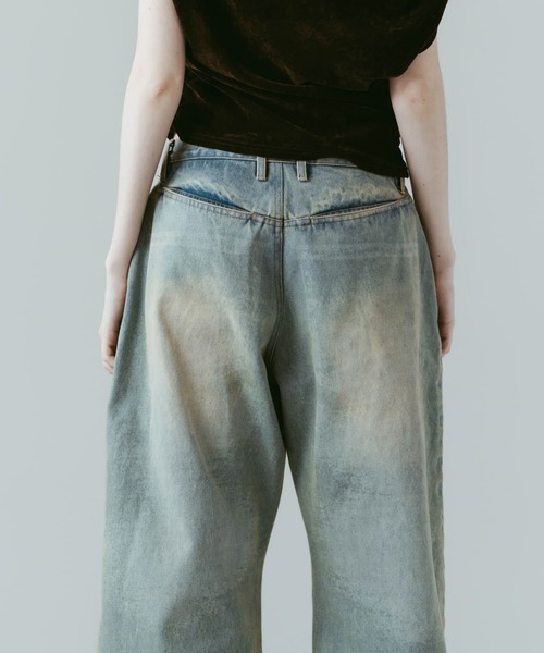 Knuth Marf(クヌースマーフ)の「【Knuth Marf】studded draped denim pants(デニムパンツ・レディース・ブルー/ブラック・XS/S)」の10枚目の写真
