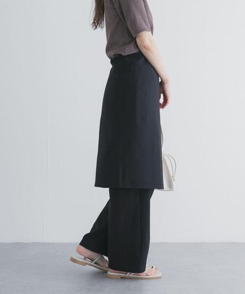 URBAN RESEARCH DOORS(アーバンリサーチドアーズ)の「ラップレイヤードストレートパンツ(その他パンツ・レディース・グレー/ブラック・FREE)」の3枚目の写真