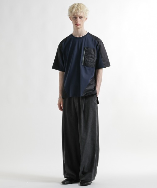 HARE（ハレ）の「MA-1ドッキングプルオーバー(HARE)（Tシャツ/カットソー・メンズ・ネイビー/ブラック・FREE）」の6枚目の写真