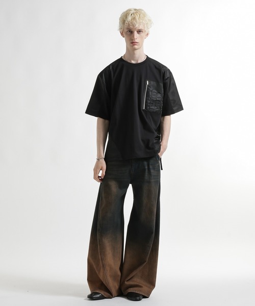 HARE（ハレ）の「MA-1ドッキングプルオーバー(HARE)（Tシャツ/カットソー・メンズ・ネイビー/ブラック・FREE）」の4枚目の写真