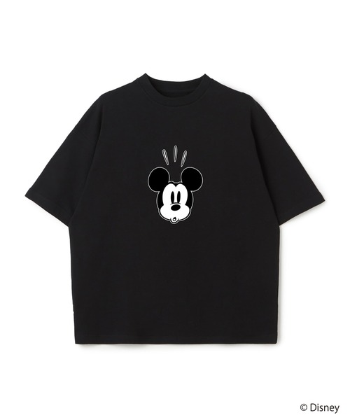 Disney（ディズニー）の「【Disney/ディズニー】Mickey Mouse / ミッキーマウスフェイスプリントTシャツ / Over Harf Sleeve T-shirt《UNISEX》（Tシャツ/カットソー・レディース・ホワイト/ブラック・M/L/XL）」の2枚目の写真