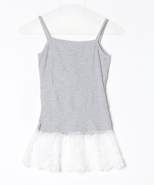 tinkerend(ティンカーエンド)の「Lace Rib Peplum / レースリブぺプラム カップ付き(キャミソール・レディース・ホワイト/ブラック/グレー・FREE)」の10枚目の写真