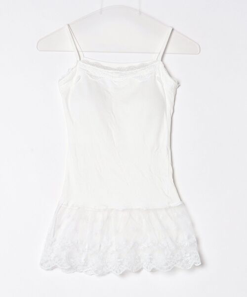 tinkerend(ティンカーエンド)の「Lace Rib Peplum / レースリブぺプラム カップ付き(キャミソール・レディース・ホワイト/ブラック/グレー・FREE)」の7枚目の写真