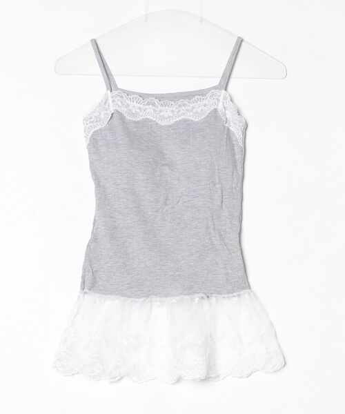 tinkerend(ティンカーエンド)の「Lace Rib Peplum / レースリブぺプラム カップ付き(キャミソール・レディース・ホワイト/ブラック/グレー・FREE)」の9枚目の写真