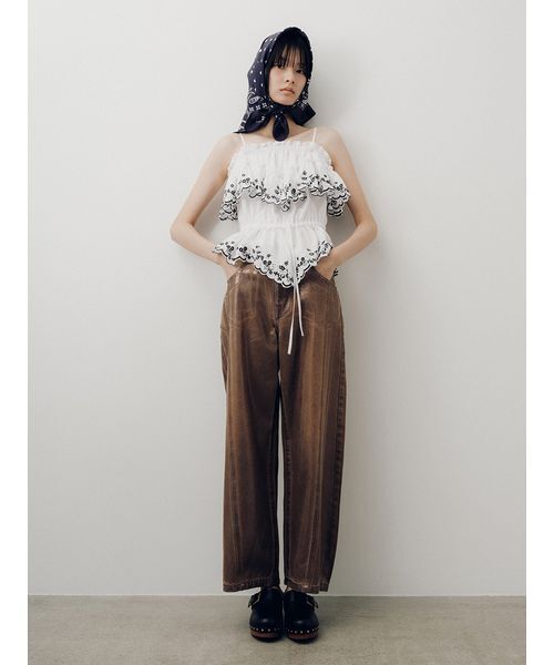LILY BROWN（リリーブラウン）の「コットンレースオフショルトップス（Tシャツ/カットソー・レディース・ライトブルー/マルチ/ホワイト・F）」の6枚目の写真