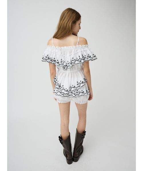 LILY BROWN(リリーブラウン)の「コットンレースオフショルトップス(Tシャツ/カットソー・レディース・ライトブルー/マルチ/ホワイト・F)」の13枚目の写真