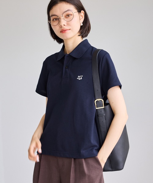 ROPE' PICNIC（ロペピクニック）の「ワンポイント刺繍ポロシャツ（ポロシャツ・レディース・ピンク/オフホワイト/ネイビー/クリーム・M/S）」の5枚目の写真